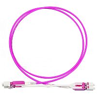 Патч-корд оптический LANMASTER, дуплексный, Uniboot Push-pull, LC/PC-LC/PC, OM4, LSZH, 2 мм, 1.0 м LAN-2LU-2LU/OM4/SL-1.0