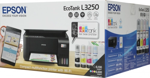 МФУ струйный Epson L3250 (C11CJ67508/503/418/405/408/412) A4 WiFi черный фото 21
