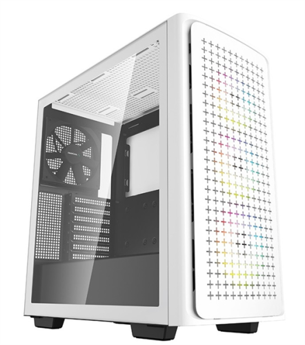 корпус Deepcool CK560 WH без БП, боковое окно (закаленное стекло), 3xARGB LED 120мм вентилятора спереди и 1x140мм вентилятор сзади, белый, ATX