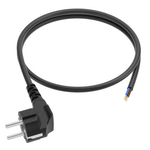 GCR Кабель питания 10.0m, евровилка угловая Schuko - без разъема, черный, 3*0,5mm, GCR-55324