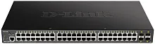 Коммутатор D-Link DGS-1250-52XMP/RU/A1A (L2+) 48x1Гбит/с 4SFP+ 48PoE 370W управляемый