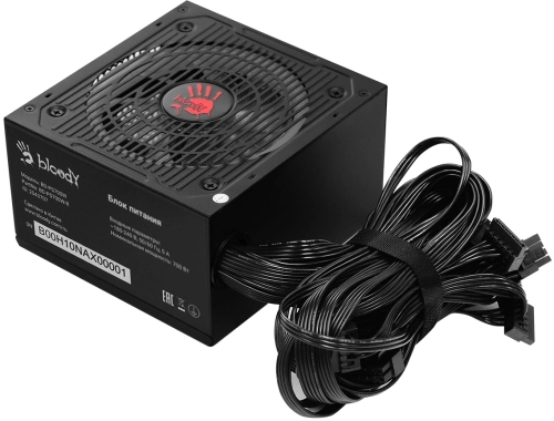 Блок питания Bloody ATX 700W BD-PS700W 80 PLUS WHITE (20+4pin) APFC 120mm fan color LED 6xSATA RTL (BD-PS700W-R) фото 4