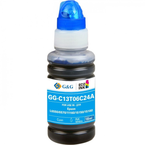 Чернила G&G GG-C13T06C24A №112 голубой 100мл для Epson L6550/ 6570/ 11160/ 15150/ 15160