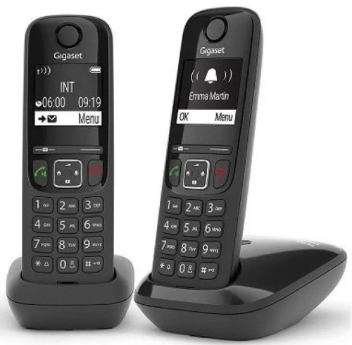 Р/ Телефон Dect Gigaset AS690 DUO черный (труб. в компл.:2шт) АОН (L36852-H2816-M201)