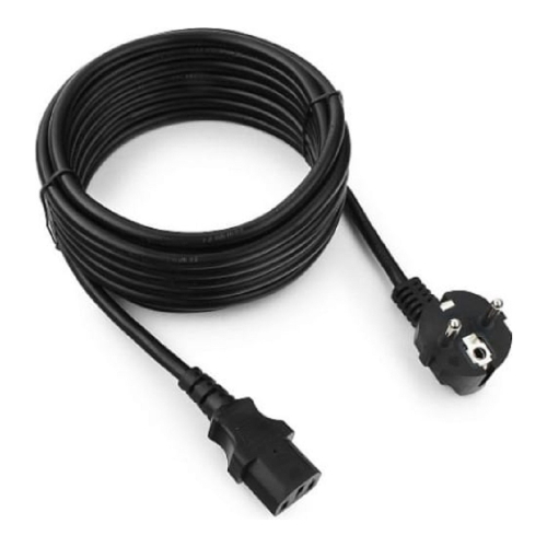 Cablexpert Кабель питания 5м, Schuko- C13, 3х1кв.мм, черный, с заземлением, пакет (PC-186-1-5M)