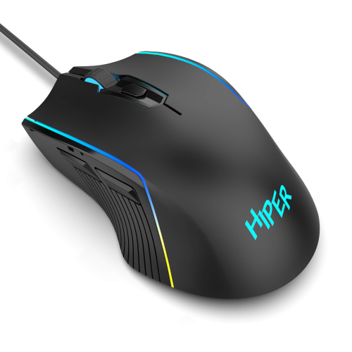 Игровая мышь Gaming Mouse HIPER MX-R400 Black (7D, 7200DPI, 1.5m cable, USB) фото 2