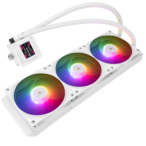 Водяное охлаждение для процессора/ Water Cooling System Thermalright Frozen Warframe SE 360 ARGB White (360mm, LED temp., Black, ARGB/ Fans: 3x120mm, 70.84CFM, 29.8dBA, 2000RPM/ Pump height 59mm, Rad (F-WFRAME-SE-360-ARGB-WH)
