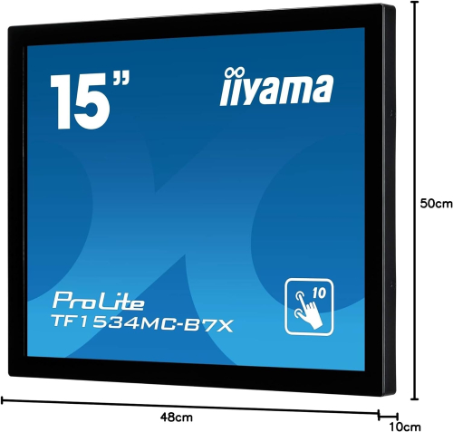 Монитор LCD 15' 1024x768 TN TOUCH, 250cd/ m2 H170°/ V160° VGA, DVI, HDMI Speakers,Black (TF1534MC-B7X) фото 3