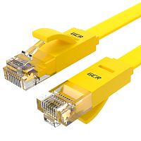 Greenconnect Патч-корд PROF плоский прямой 2.0m, UTP медь кат.6, желтый, 30 AWG, GCR-LNC622-2.0m, ethernet high speed 10 Гбит/ с, RJ45, T568B