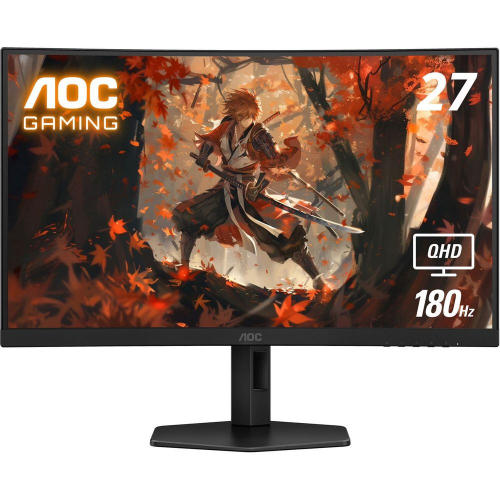 МОНИТОР 27 AOC CQ27G4X Black с поворотом экрана (VA, изогнутый, 2560x1440, 180Hz, 0.5 ms, 178°/ 178°, 300 cd/ m, 80M:1)