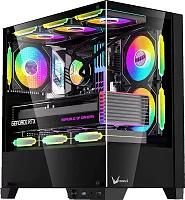 Корпус Formula Crystal Z1M Plus FR черный без БП mATX 5x120mm 2xUSB3.0 1xUSB3.1 audio bott PSU (CRYSTAL Z1M + FR)