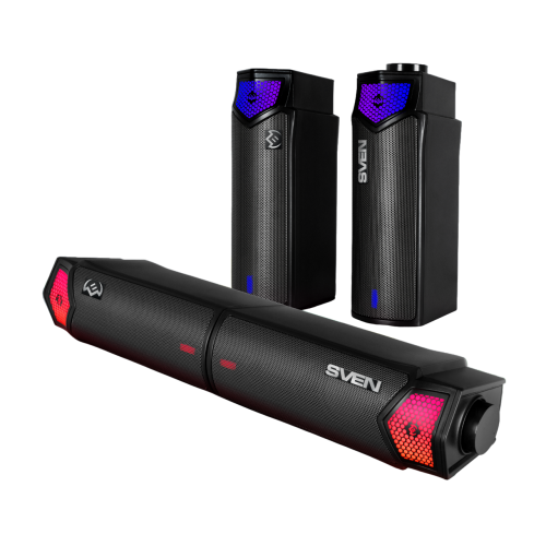 Саундбар мини SVEN SB-G1450, черный (10 Вт, питание USB, Bluetooth, подсветка) (SV-022488)