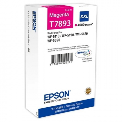 Картридж струйный EPSON T7893 пурпурный 4000 страниц для WF-5110DW/ 5620DWF (C13T789340)