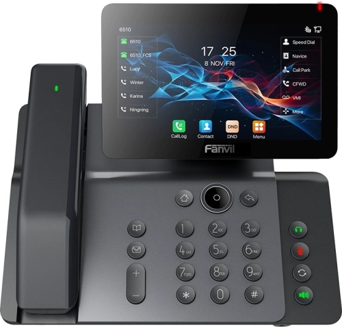 Fanvil V66 Pro Prime Business PhoneWireless Bluetooth Handset6-Party Local Conference7” Adjustable Screen ( 0° to 40 °)20 SIP linesOpus+IPV6 .116 DSS keysBuilt-in Bluetooth 5.0 and 2.4G/ 5G Wi-F