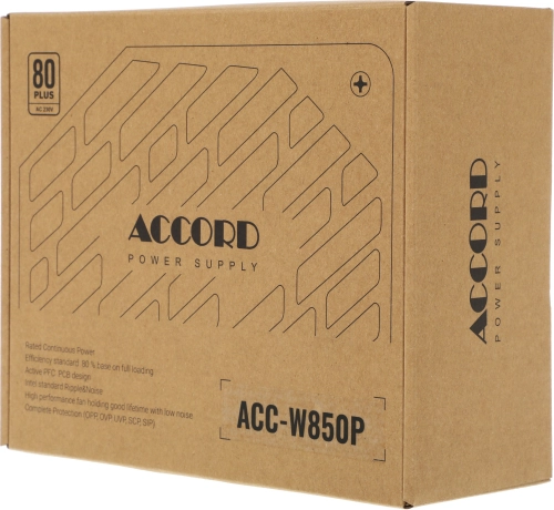 Блок питания Accord ATX 850W ACC-W850P 80+ white (20+4pin) 120mm fan 6xSATA RTL фото 6