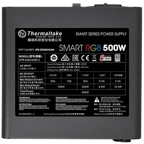 Блок питания Thermaltake Smart RGB 500W (PS-SPR-0500NHSAWE-1) фото 4