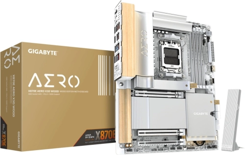 Материнская плата Gigabyte X870E AERO X3D WOOD Socket AM5 AMD X870E 4xDDR5 ATX AC`97 8ch(7.1) 2x5Gg RAID+HDMI фото 2