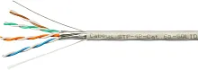 Кабель Cabeus STP-4P-Cat.6a-SOLID-IN-PVC Кабель витая пара экранированная STP (U/FTP), категория 6a (10GBE), 4 пары, (23 AWG), одножильный (solid), каждая пара в экране (фольга) (305 м), PVC нг(А)-LS