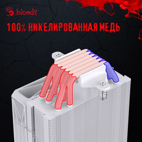Устройство охлаждения(кулер) Bloody BD-AC220-ARGB1 ARGB Soc-AM5/ AM4/ 1200/ 1700/ 1851 белый 4-pin 14-26dB Al+Cu LCD 220W 596gr Ret (BD-AC220-ARGB1-WH) фото 18