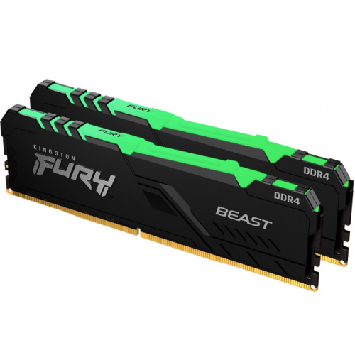 Память оперативная/ Kingston 32GB 3733MHz DDR4 CL19 DIMM (Kit of 2) 1Gx8 FURY Beast RGB