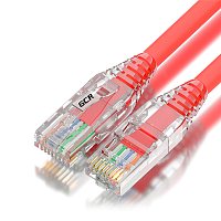 GCR Патч-корд 0.5m LSZH UTP кат.5e, красный, коннектор ABS, 24 AWG, ethernet high speed 1 Гбит/ с, RJ45, T568B, GCR-52623