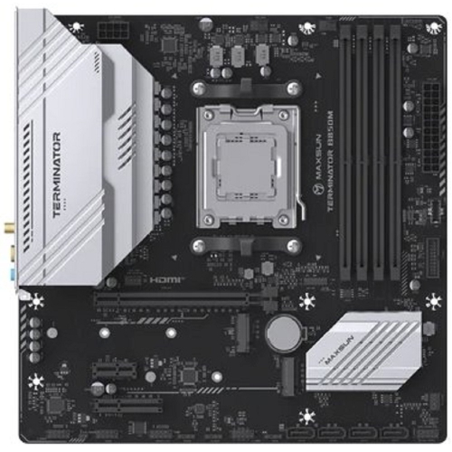 Материнская плата MAXSUN MS-Terminator B850M WIFI, AM5, B850, 4*DDR5, 4*SATA 3.0, 2*M.2, USB 3.2, USB 2.0, Type-C, 1*PCIE 16, 1*PCIE 4, 1*PCIE 1, HDMI+DP, mATX фото 2
