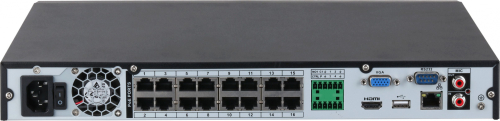 DAHUA 8-канальный IP-видеорегистратор c PoE, 4K, H.265+ и ИИ Входящий поток до 256Мбит/ с; сжатие: H.265+, H.265, H.264+, H.264, MJPEG; разрешение записи до 16Мп; накопители: 2 SATA III до 16Тбайт; во (DHI-NVR4216-16P-EI) фото 3