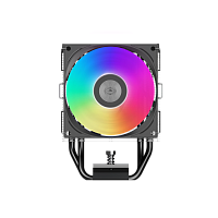 Кулер для процессора/ CPU Cooler PCCooler R400 ARGB BK (180W, 4-pin PWM, 133mm, Al/Cu, 4x6mm, ARGB, 1x92mm, 40.94CFM, 30dBA, 2200RPM, S: 1851/1700/1200/115X, AM5/AM4, black)