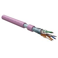 Кабель Hyperline FUTP4-C5E-S24-IN-LSLTX-PK-305 (305м) Кабель витая пара, экранированный F/ UTP, общий экран фольга, категория 5e, 4 пары 24 AWG, 4х2х0,51 мм, однопроволочные жилы, нг(А)-LSLTx, внутренний -20°C – +60°C, розовый, системная гарантия 25 лет