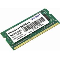 Модуль памяти Patriot 4GB DDR3 1600MHz PC3-12800 CL11 SO-DIMM 204-pin 1.5V RTL (PSD34G160081S)