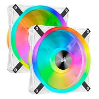 Вентилятор в корпус Corsair iCUE QL140 RGB |CO-9050106-WW| 140mm PWM White Fan — Dual Fan Kit with Lighting Node CORE {10}