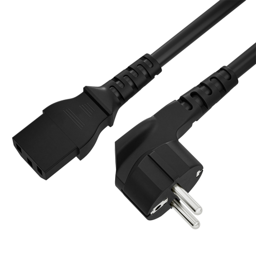 4ПХ Кабель питания черный 5.0m, евровилка угловая Schuko - С13, 3*0,5mm, 4PH-R90427