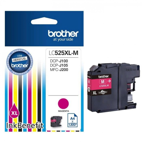 Картридж Brother LC525XLM, пурпурный, 1300 стр., для DCP-J100, DCP-J105, DCP-J200