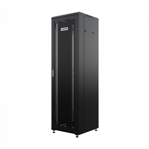 Шкаф напольный универсальный серверный ONTEK TC 18U 600х600мм, 4 профиля 19, двери перфорированная и перфорированная, боковые стенки съемные (TC18U66PPDRSWAS-9005)