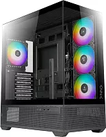 Корпус Azza TIARA черный без БП ATX 4x120mm 2xUSB3.0 1xUSB3.1 audio bott PSU (CSAZ-501B TIARA)