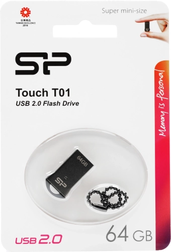 Флеш Диск Silicon Power 64Gb Touch T01 SP064GBUF2T01V1K USB2.0, Black