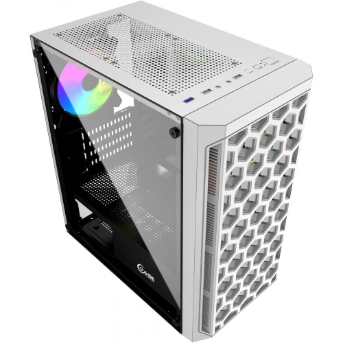 Powercase CMIMTW-L3 Корпус Mistral Micro T3W, Tempered Glass, Mesh, 2x 140mm + 1х 120mm 5-color fan, белый, mATX (CMIMTW-L3) фото 3