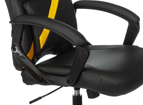 Кресло игровое Zombie Driver черный/ желтый экокожа с подголов. крестов. пластик (ZOMBIE DRIVER YEL) фото 9