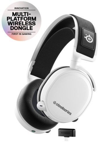 Наушники с микрофоном Steelseries Arctis 7+ белый/черный мониторные Radio оголовье (61461) фото 2