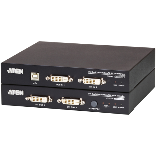USB, DVI, КВМ-удлинитель c поддержкой Dual View и HDBaseT™ 2.0 (1920 x 1200 100 м)/ DVI Dual View HDBase T2.0 KVM Extender (CE624)
