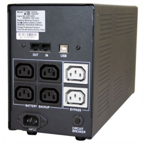 Источник бесперебойного питания Powercom IMP-1200AP Imperial UTP, 1200VA/ 720W, RJ-45, RJ-11, USB, Hot Swap, 6 х IEC320 С13 фото 3