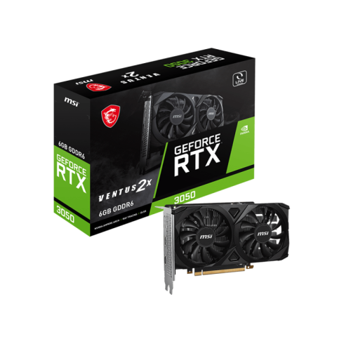 Видеокарта/ VGA MSI NVIDIA GeForce RTX 3050 VENTUS 2X 6G 6GB, GDDR6/128-bit, PCIe 4.0, 2xHDMI 2.1, 1xDP, 2.1-slot