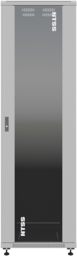 Шкаф серверный NTSS Премиум (NTSS-R22U6080GS) напольный 22U 600x800мм пер.дв.стекл металл 900кг серый IP20 сталь