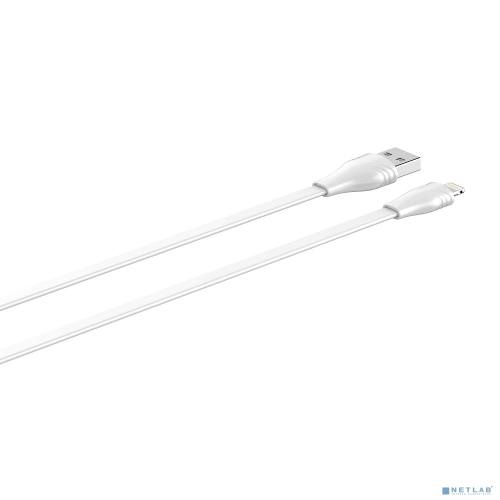 LDNIO LS552/ USB кабель Lightning/ 2m/ 2.1A/ медь: 86 жил/ Плоский/ White (LD_C3831)