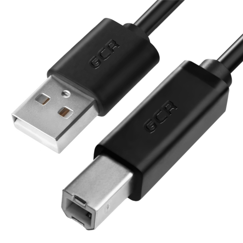 GCR Кабель 0.3m USB 2.0, AM/ BM, черный, 28/ 28 AWG, GCR-52711