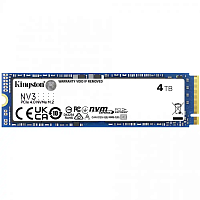 Твердотельный накопитель/ Kingston SSD NV3, 4000GB, M.2(22x80mm), NVMe, PCIe 4.0 x4, R/W 6000/5000MB/s, TBW 1280, DWPD 0.3 (12 мес) (SNV3S/4000G)