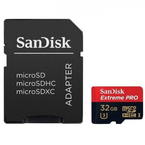 Карта памяти 32GB SanDisk Extreme Pro microSDHC SD Adapter + Rescue Pro Deluxe 100MB/s A1 C10 V30 UHS-I U3 (SDSQXCG-032G-GN6MA) фото 2