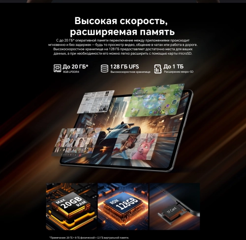 Планшет Teclast T60 Pro Premium set T620 (2.0) 8C RAM8Gb ROM128Gb 12 IPS 2000x1200 4G Android 14 серый 13Mpix 5Mpix BT WiFi microSD 1Tb 8000mAh (1747209) фото 29
