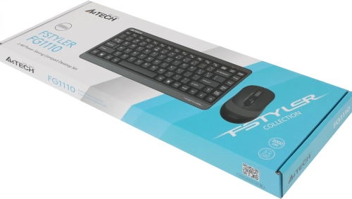 Клавиатура + мышь A4Tech Fstyler FG1110 клав:черный/серый мышь:черный/серый USB беспроводная Multimedia (FG1110 GREY) фото 12