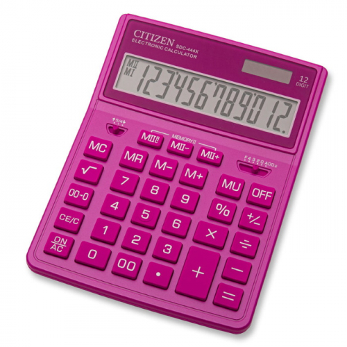 Калькулятор бухгалтерский Citizen SDC-444XRPKE розовый 12-разрядный